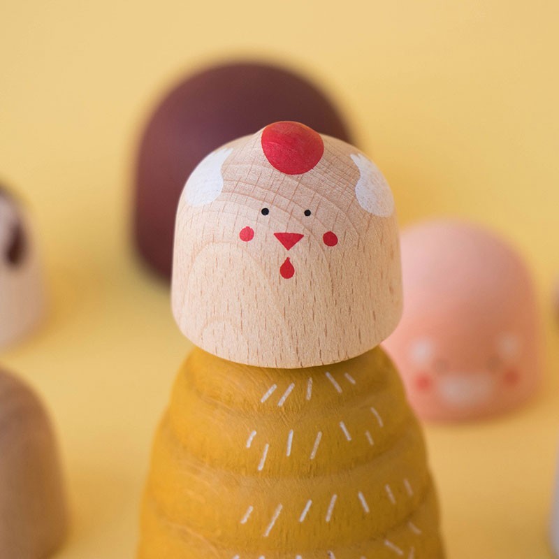 mini-monde en bois, jeu symbolique